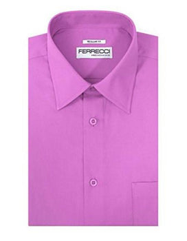 Men's Classic Regular Fit Barrel Cuffs Lavender Shirt