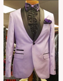Men's Lavender ~ Lilact  Shawl Suit Vested 3 Pieces
