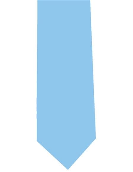 Men's Light Blue Polyester Extra Long Solid Neck Tie-Men's Neck Ties - Mens Dress Tie - Trendy Mens Ties
