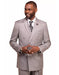 Men's Light Grey Double Breasted 2 Button  Vitali Brand Flat Front Pants Regular Fit Side Vented Suit