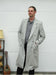 Men's Light Grey Double Breasted Overcoat Long Men's Dress Topcoat -  Winter coat