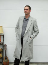 Men's Light Grey Double Breasted Overcoat Long Men's Dress Topcoat - Winter coat