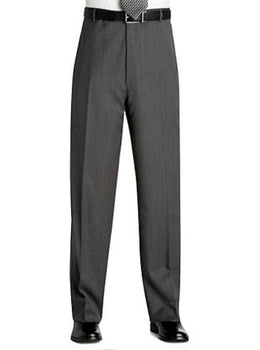 Flat Front Regular Rise Slacks Light Gray