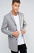 Men's Light Grey ~ Wine Three Button Wool Men's Peacoat