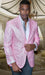 Mens Light Pink Paisley Blazer - Big and Tall Sport Coat With Bowtie
