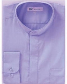 Band Collarless Lillac Men's Dress Shirt
