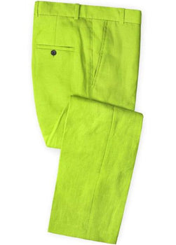 Men's Linen Fabric Pants Flat Front