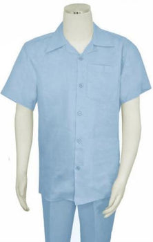 Mens Linen Walking Suit - Light Blue Summer Outfit - Mens Linen Suit