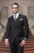 Men's Big And Tall Or Extra Long Tall Vested Three piece 100% Wool Italian Dress Suit Black
