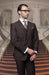 Men'S Solid Brown Wool Italian XL Jacket
