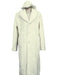 Men's Long Length Faux Fur Coat Full Length Overcoat ~ Long Men's Dress Topcoat - Winter coat + Matching Hat Off White