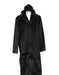 Men's Long Length Faux Fur Coat Full Length Overcoat ~ Long Men's Dress Topcoat - Winter coat + Matching Hat Black