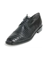 Men's Los Altos Caiman Oxford And Genuine Teju Lizard Five Eyelet Lace Black Shoes