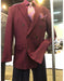 Men's Maroon Double Breasted Suit Peak Lapel