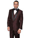 Men's Modern Fit 1 Button Shawl Lapel Dark Brown Dinner Jacket