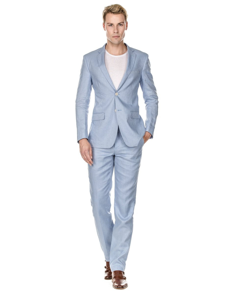 Blue Linen Suit