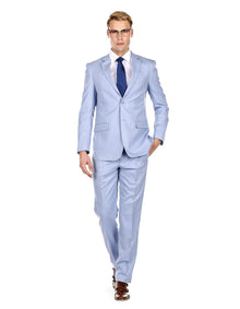 Braveman Men's Modern Fit Summer Wedding Suit - Light Blue