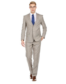 Braveman Men's Modern Fit Light Taupe Summer Wedding Suit