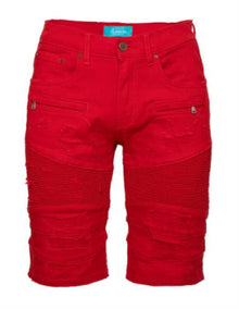 Mens Moto Shorts Red
