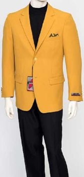 Men's Classic Fit Mustard Gold 2 Button Jacket