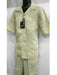 Two Piece Men's Big Size Natural Beige Linen Short Sleeve Casual Casual Two Piece Mens Walking Outfit For Sale Pant Sets Suit