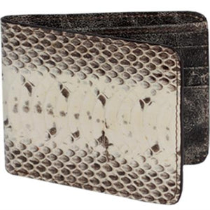 Men's Genuine Exotic Animal Skin Cartera Vivora de Agua Men's Wallet -Natural