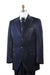 Men's Dark Navy Sharkskin Rhinestone 3 Piece Entertainer Suit