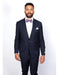 Men's Navy Blue Rossiman Rossi Slim Fit Peak Lapel Suit
