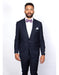 Men's Navy Blue Rossiman Rossi Slim Fit Peak Lapel Suit