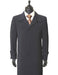Navy Blue Microfiber Gaberdine Men's Dress Coat Trendy Trench Top Coat ~ Solid pattern Maxi Full Length 45 Inch Long