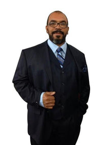 Men's Navy Blue Button Closure  Inlcude Four Button Vest Jacket