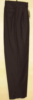 long rise big leg slacks Navy wide leg dress pants Pleated baggy dress trousers unhemmed unfinished bottom