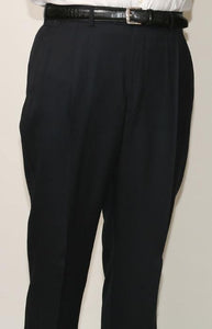 70% Polyester Navy Somerset Double-Pleated Slacks / Dress Pants Trouser Unhemmed Unfinished Bottom