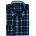 Navy Long Sleeve Plaids And Checks Pattern Men's Dress Shirt
