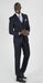 Vitali Brand Suits - Men'S Dark Navy Slim Fit Vent Sharkskin Shiny Vested 3 Piece Suit Online Discount Fashion Sale - Dark Blue Suit Color