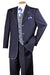 Men's  Navy White 1970s Style Fashion Suit