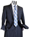 Men'S Dark Navy Tone On Tone 100% Suit - Dark Blue Suit - 100% Percent Wool Fabric Suit - Worsted Wool Business Suit