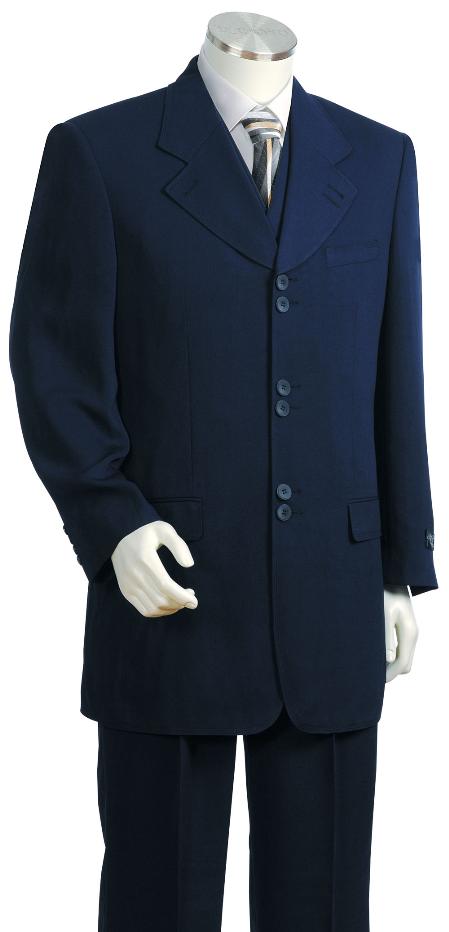Men's Naval Style High Collar Wool Zoot Suit Coffee main image 0