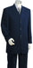 Men'S 3 Piece Fashion Dark Navy Zoot Suit