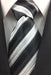 Men's Necktie Black White and Silver Classic Pinstripe Design Fashion Tie -Men's Neck Ties - Mens Dress Tie - Trendy Mens Ties