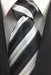 Men's Necktie Black White and Silver Classic Pinstripe Design Fashion Tie -Men's Neck Ties - Mens Dress Tie - Trendy Mens Ties