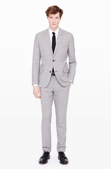 Men's Grey Suit White Shirt Black Tie Combination Package Combo ~ Combination Deal