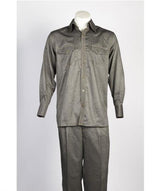 Men's 5 Button Casual Casual Two Piece Walking Outfit For Sale Pant Sets Suit Olive