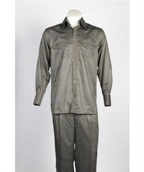 Men's 5 Button Casual Casual Two Piece Walking Outfit For Sale Pant Sets Suit Olive