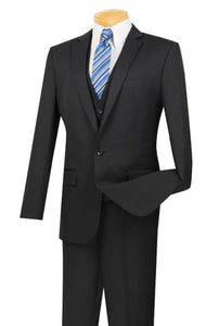 Men's Black One Button Slim Fit Suit