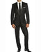 Men'S One Button Slim Fit Solid Black Side Vents Tuxedo Suits With Shawl Lapel