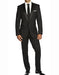 Men's One Button Slim Fit Solid Black Side Vents Tuxedo Suit With Shawl Lapels