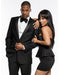 Men's Black 1 Button Slim Fit Prom Outfit suit Flat Front Pants