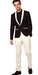 Men's Shawl Lapel Button Closure  Black Tuxedo Suit