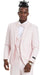 Mens One Button Double Breasted Vest Notch Lapel in Pink Polka-Dot Suit